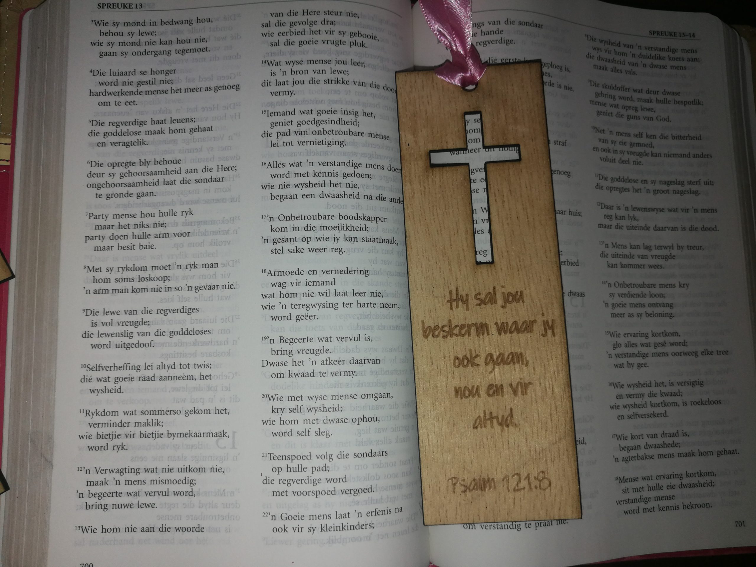 Hout Boekmerk Ps 121:8